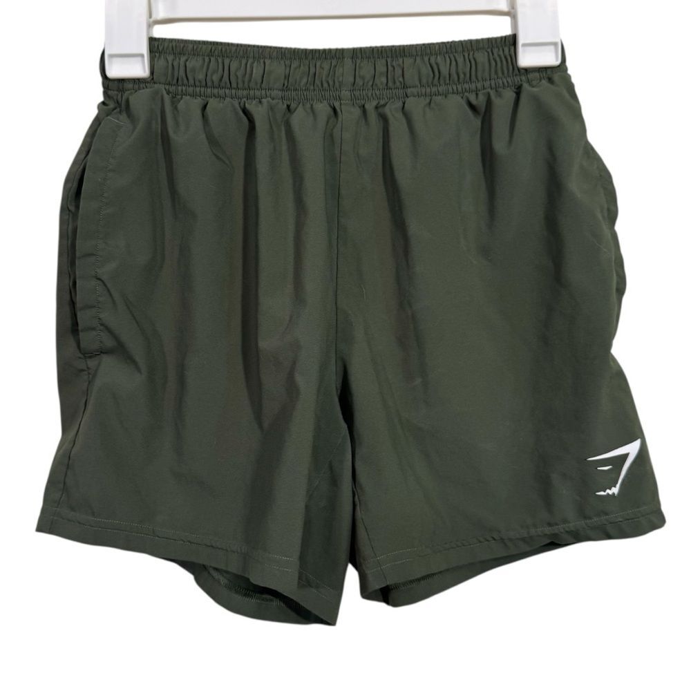 Gymshark Olive Green Midi Length Athletic Shorts